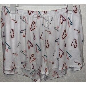 Colsie Pajama Sleep Shorts Women Sz XL Candy Canes